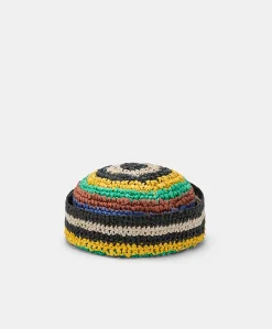Donne Momonì Cappelli-Cappello Conejitax In Raffia A Righe - Multicolor