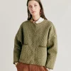 Donne Momonì Trench E Cappotti-Cappotto Ortensia In Twill Trapuntato - Avocado