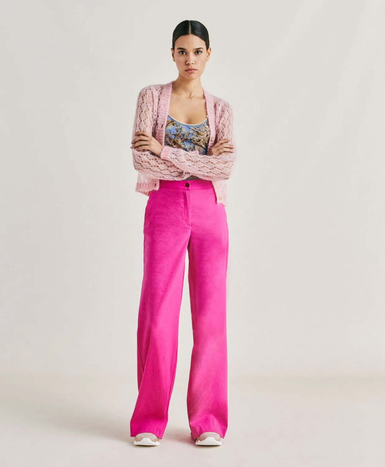 Donne Momonì Maglieria-Cardigan Altea In Soft Mohair - Rosa Baby