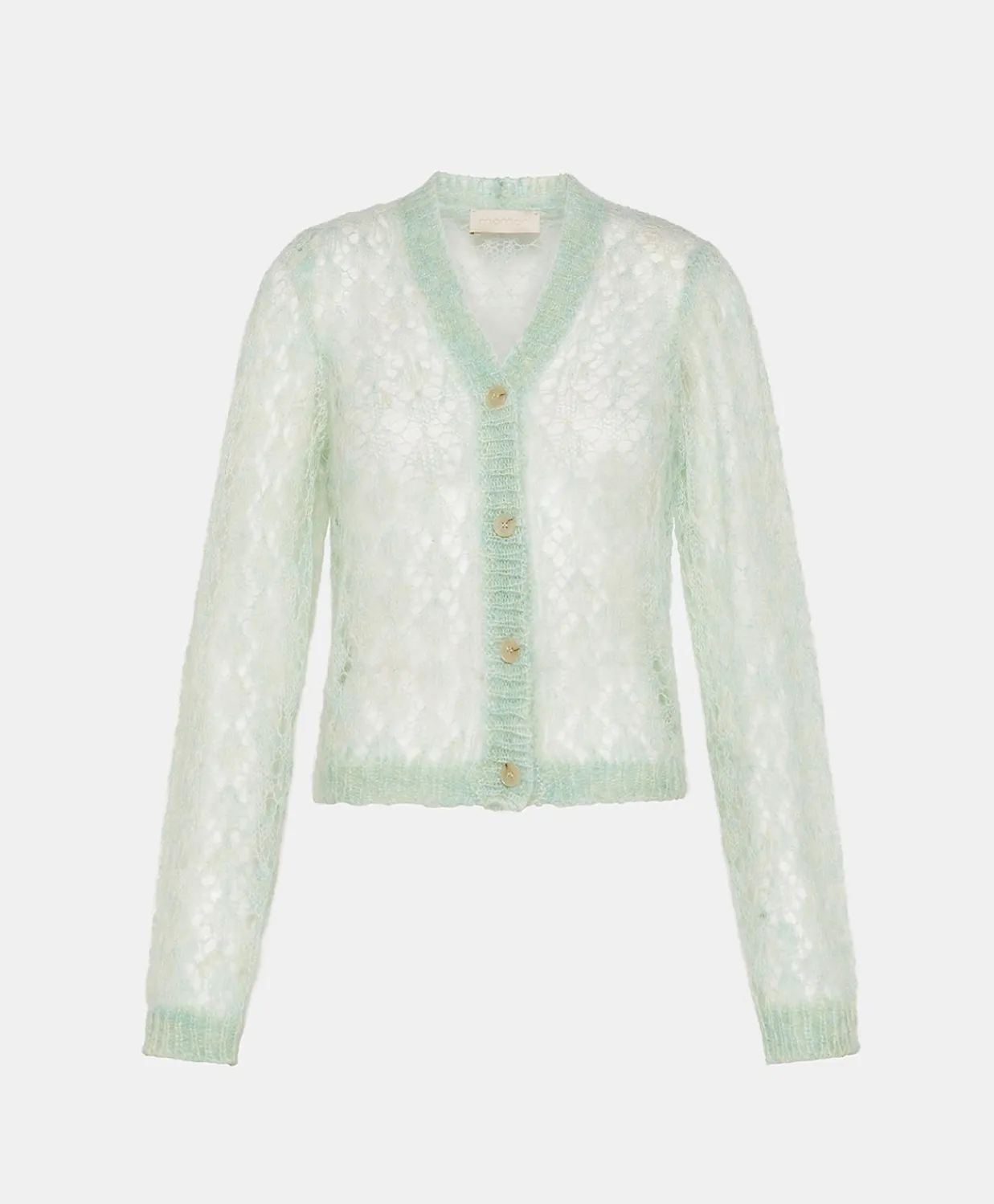 Donne Momonì Maglieria-Cardigan Altea In Soft Mohair - Turchese