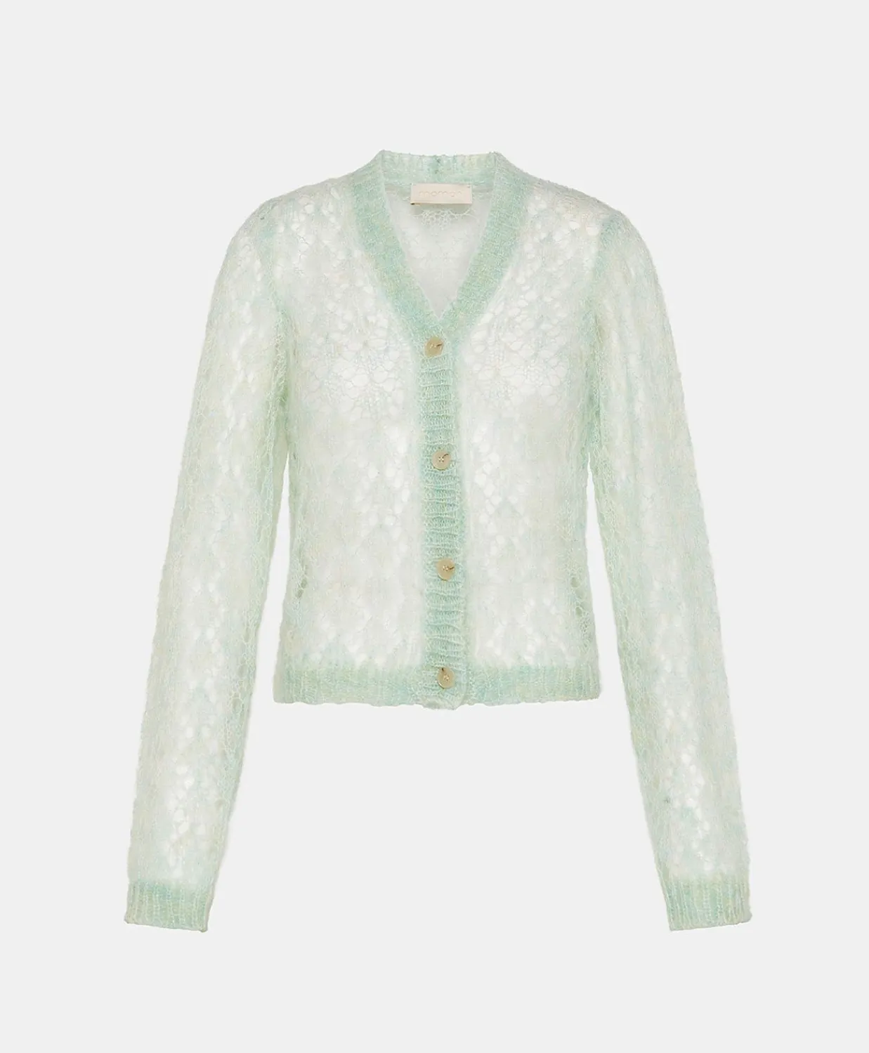 Donne Momonì Maglieria-Cardigan Altea In Soft Mohair - Turchese