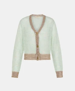 Donne Momonì Maglieria-Cardigan Dream In Soft Mohair - Turchese