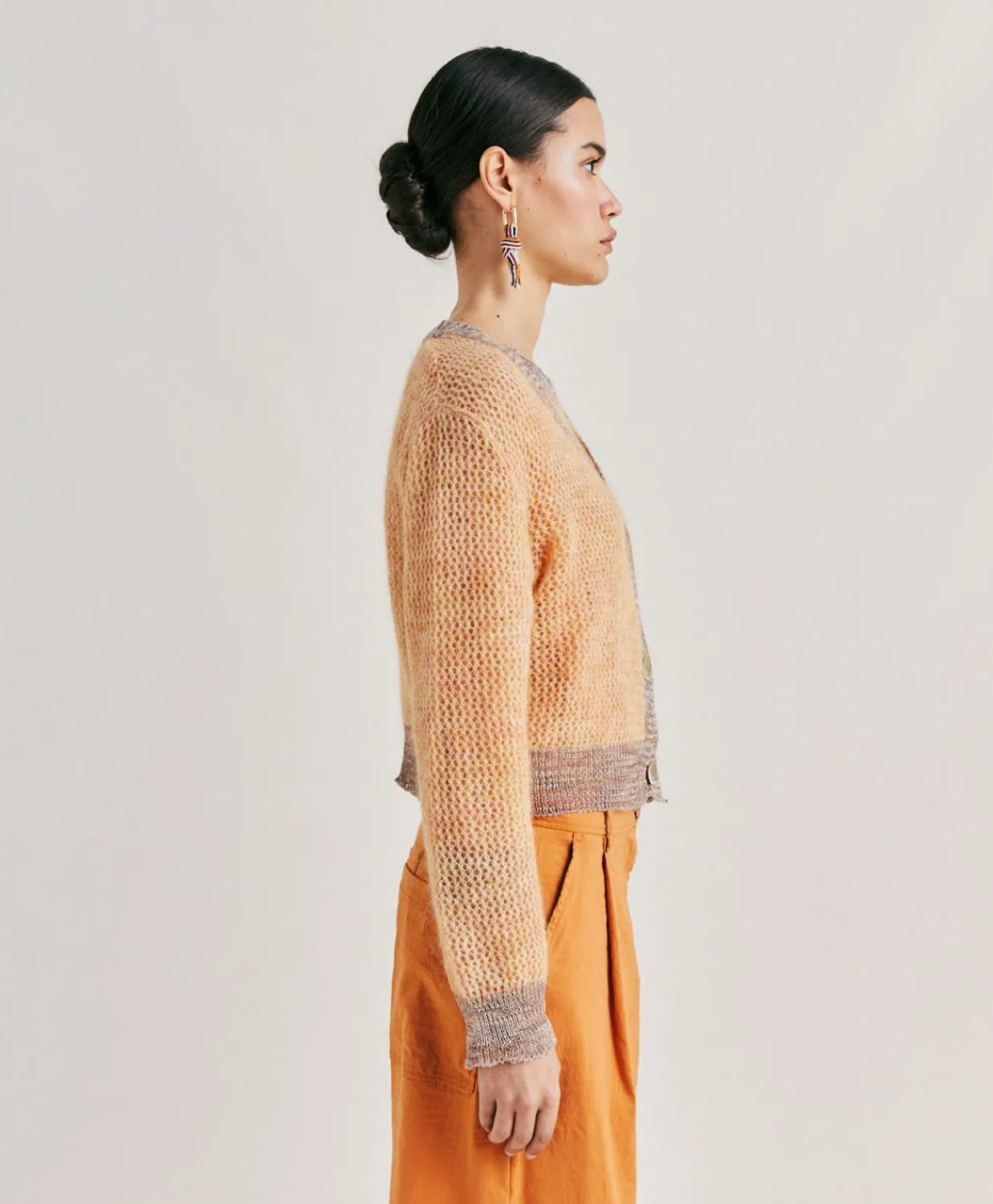 Donne Momonì Maglieria-Cardigan Dream In Soft Mohair - Arancio