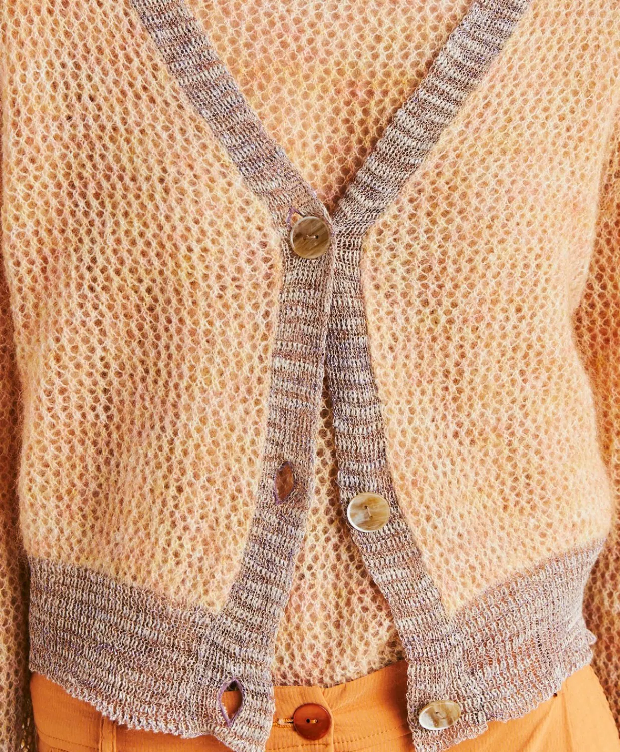 Donne Momonì Maglieria-Cardigan Dream In Soft Mohair - Arancio