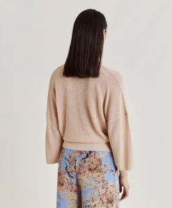 Donne Momonì Maglieria-Cardigan Fresno Perlata Lurex - Cipria