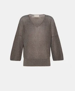 Donne Momonì Maglieria-Cardigan Fresno Perlata Lurex - Corteccia