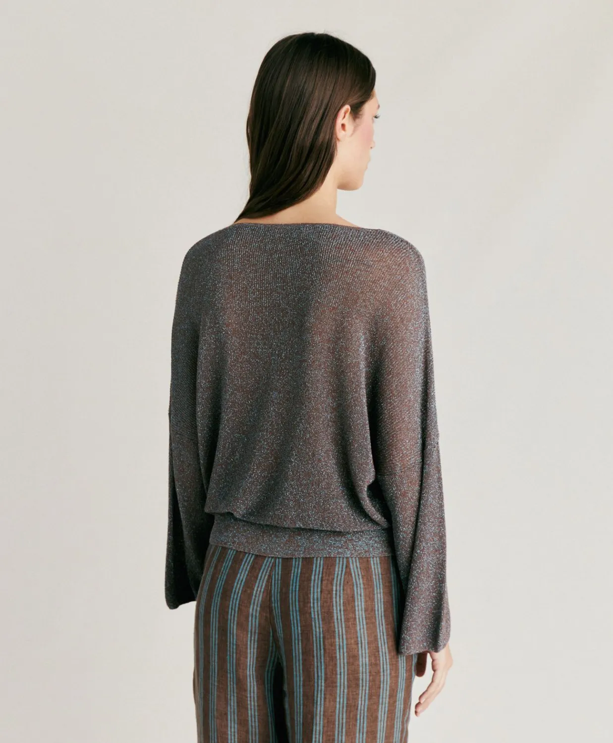 Donne Momonì Maglieria-Cardigan Fresno Perlata Lurex - Corteccia