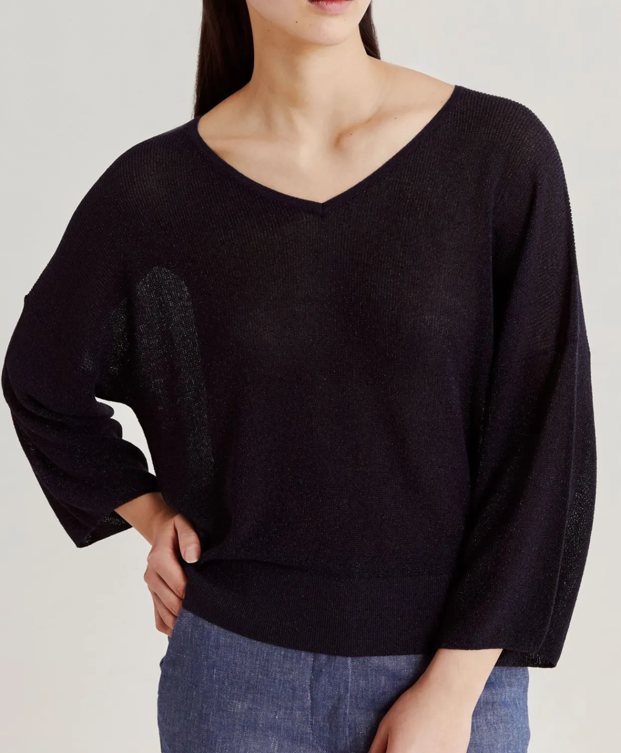 Donne Momonì Maglieria-Cardigan Fresno Perlata Lurex - Blu Notte