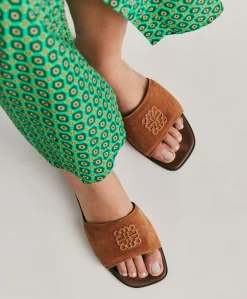 Donne Momonì Scarpe-Ciabatta Flat Tuccia In Pelle - Cuoio