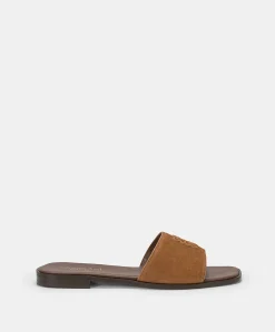 Donne Momonì Scarpe-Ciabatta Flat Tuccia In Pelle - Cuoio