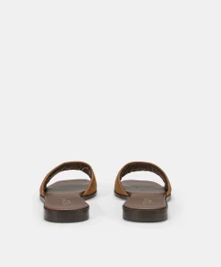 Donne Momonì Scarpe-Ciabatta Flat Tuccia In Pelle - Cuoio