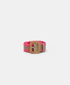 Donne Momonì Cinture-Cintura Malika Con Fibbia In Raffia - Sabbia/Rosa
