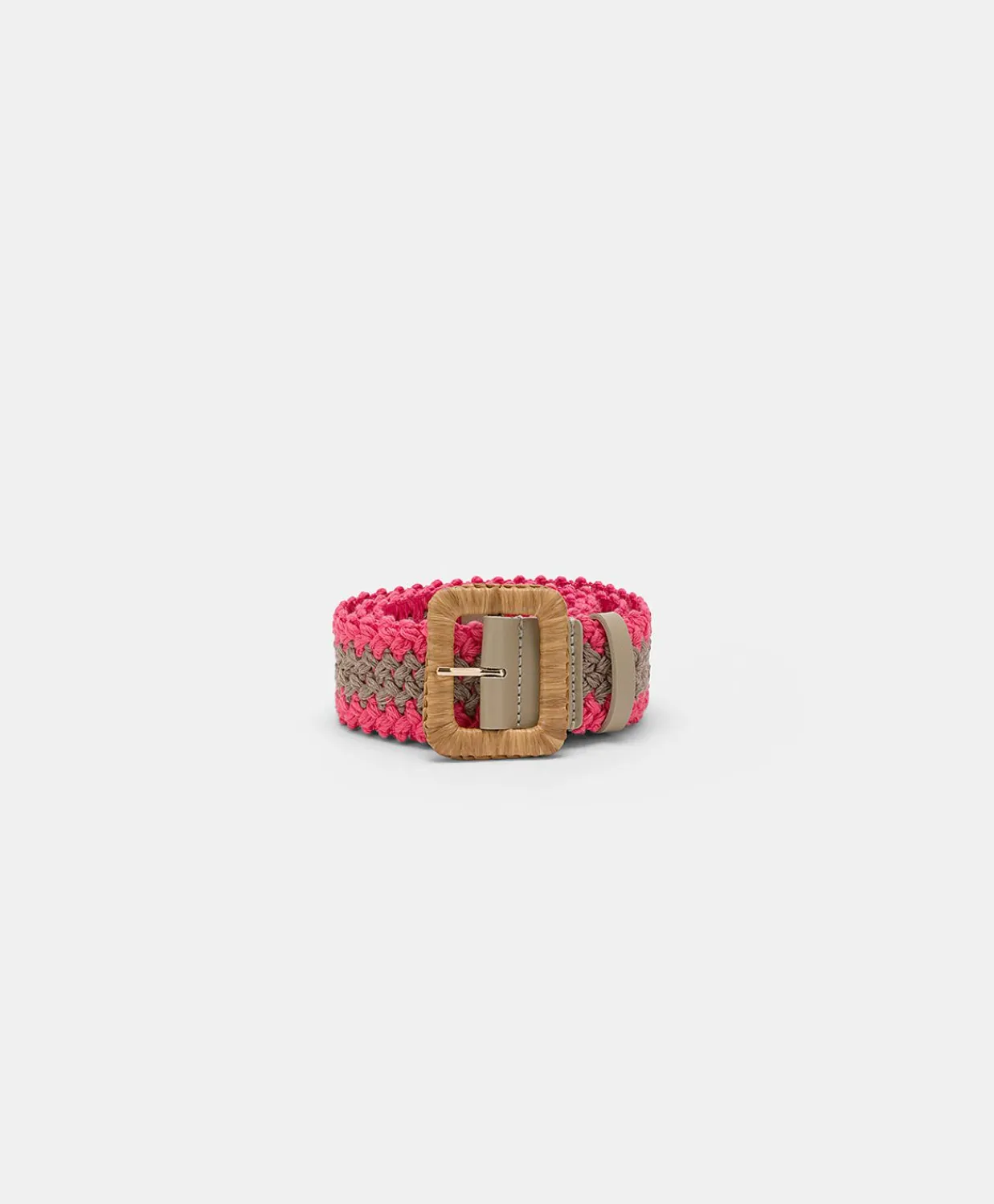 Donne Momonì Cinture-Cintura Malika Con Fibbia In Raffia - Sabbia/Rosa