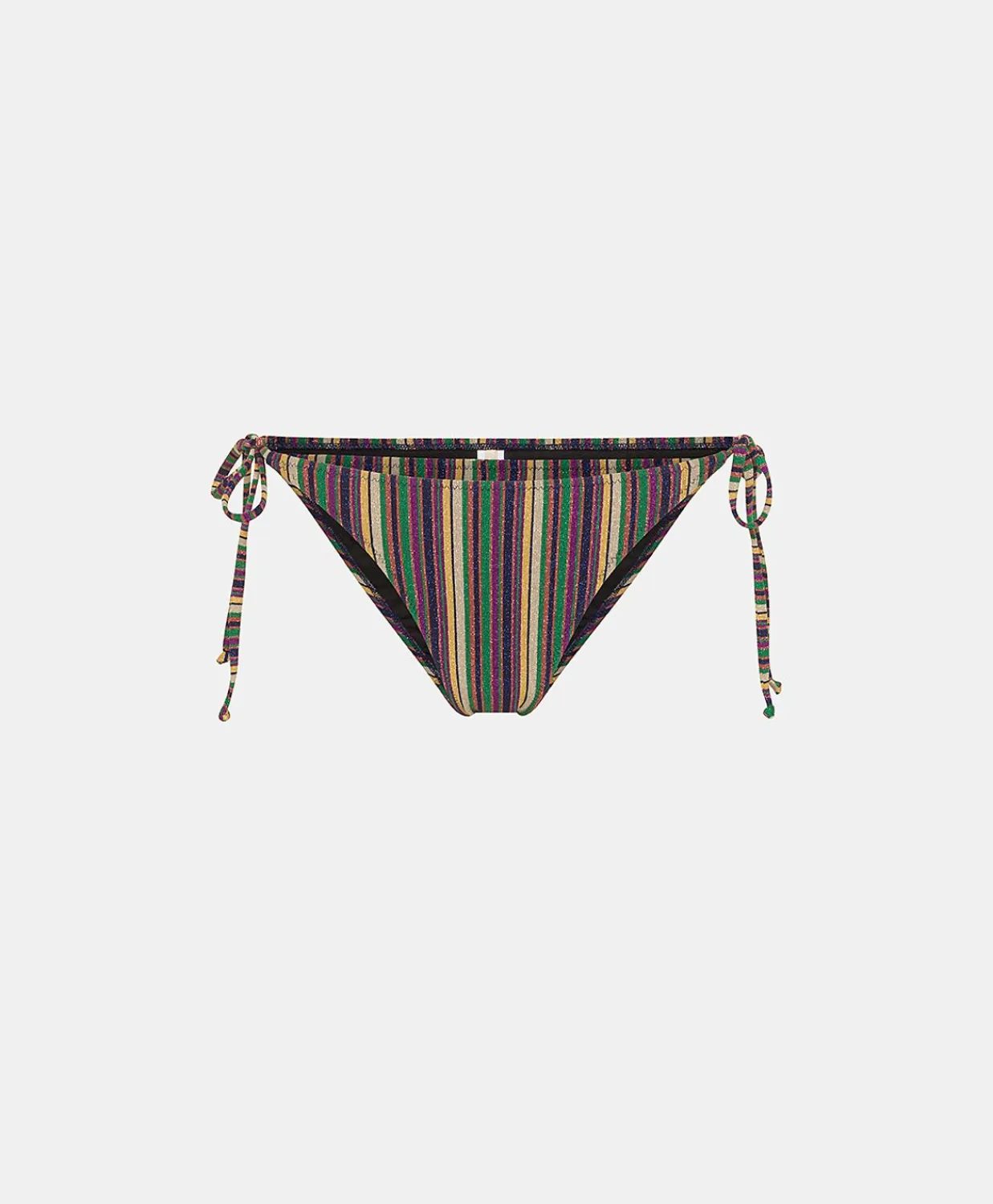 Donne Momonì Costumi Da Bagno-Costume Malene Slip In Jersey Lurex A Righe - Multicolor Verde