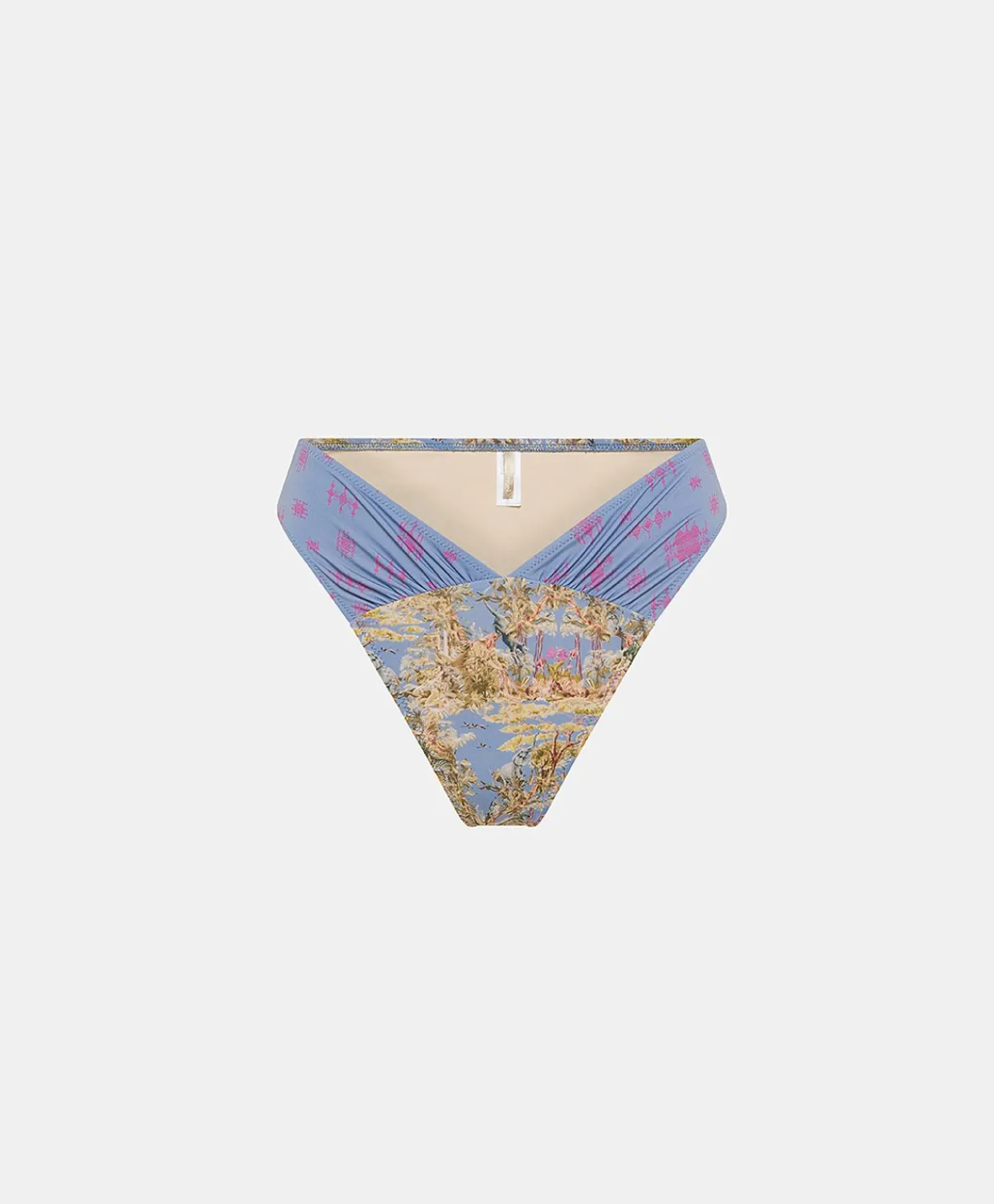 Donne Momonì Costumi Da Bagno-Costume Serina Slip Con Sgambatura Alta - Multicolor Azzurro