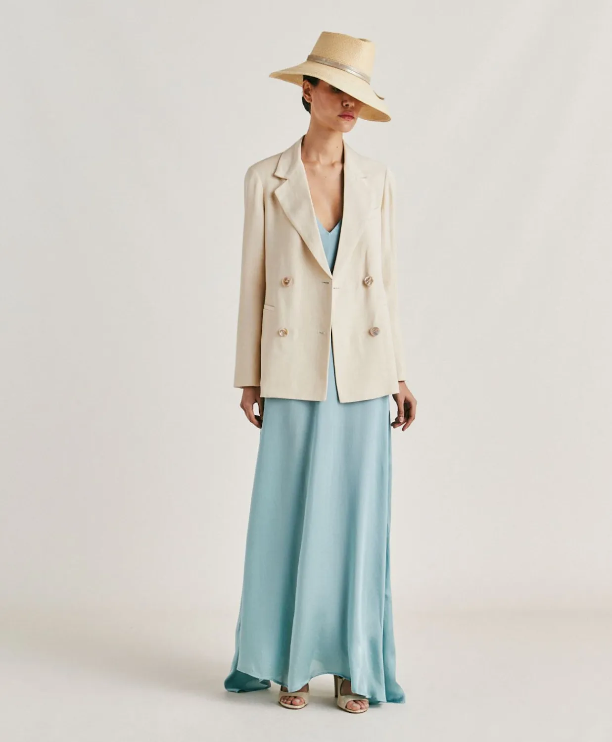 Donne Momonì Giacche-Giacca Clair In Viscosa Lino Elegante - Crema