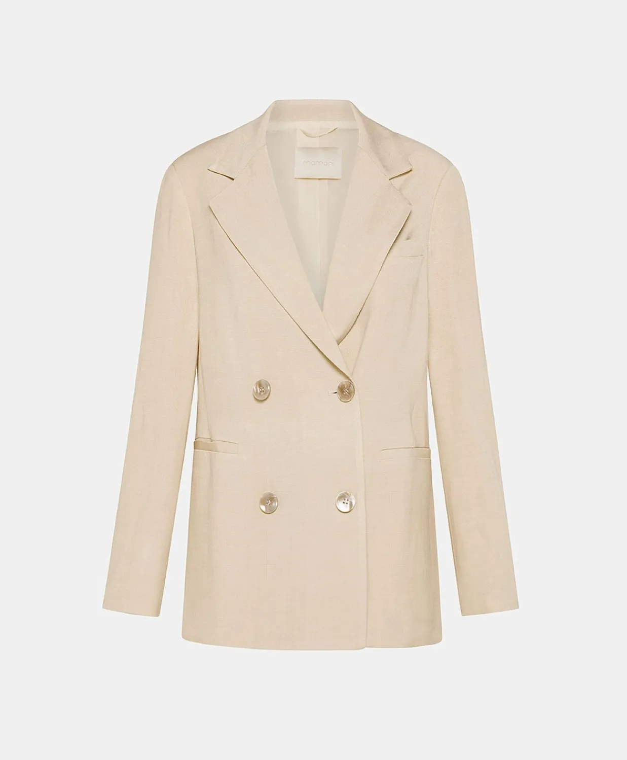 Donne Momonì Giacche-Giacca Clair In Viscosa Lino Elegante - Crema