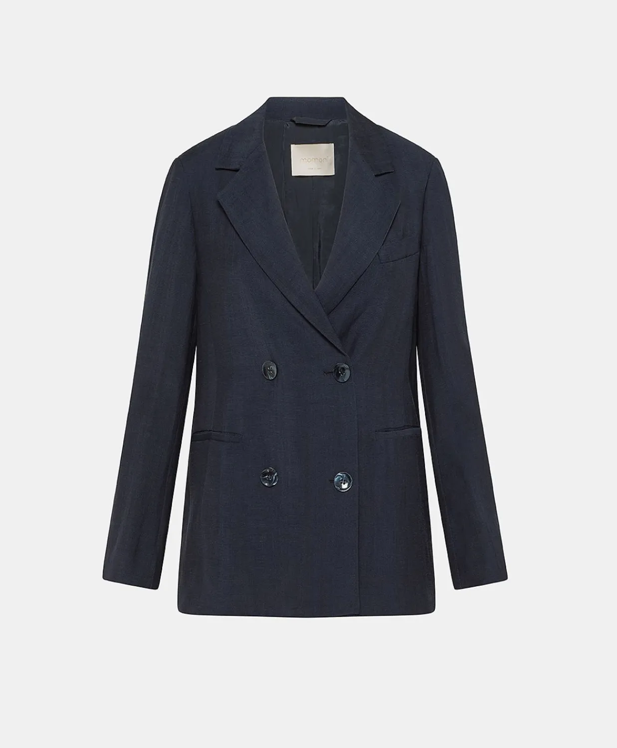 Donne Momonì Completi E Talleur-Giacca Clair In Viscosa Lino Elegante - Blu Notte