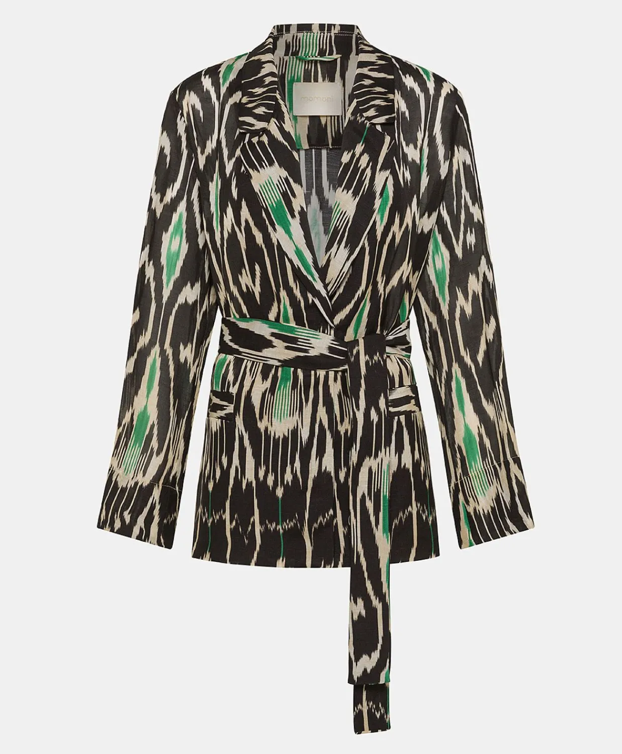 Donne Momonì Giacche-Giacca Cristal In Viscosa Lino - Nero Multicolor