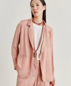 Donne Momonì Completi E Talleur-Giacca Dayton In Cupro Jacquard - Rosato