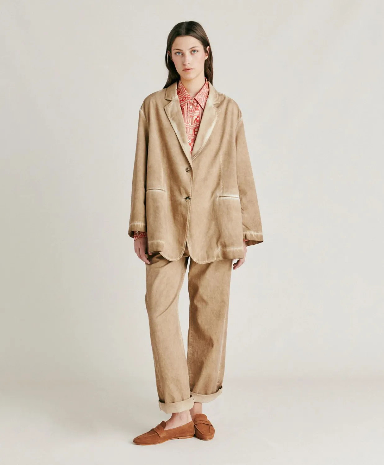 Donne Momonì Completi E Talleur-Giacca Edith In Gabardina - Sabbia