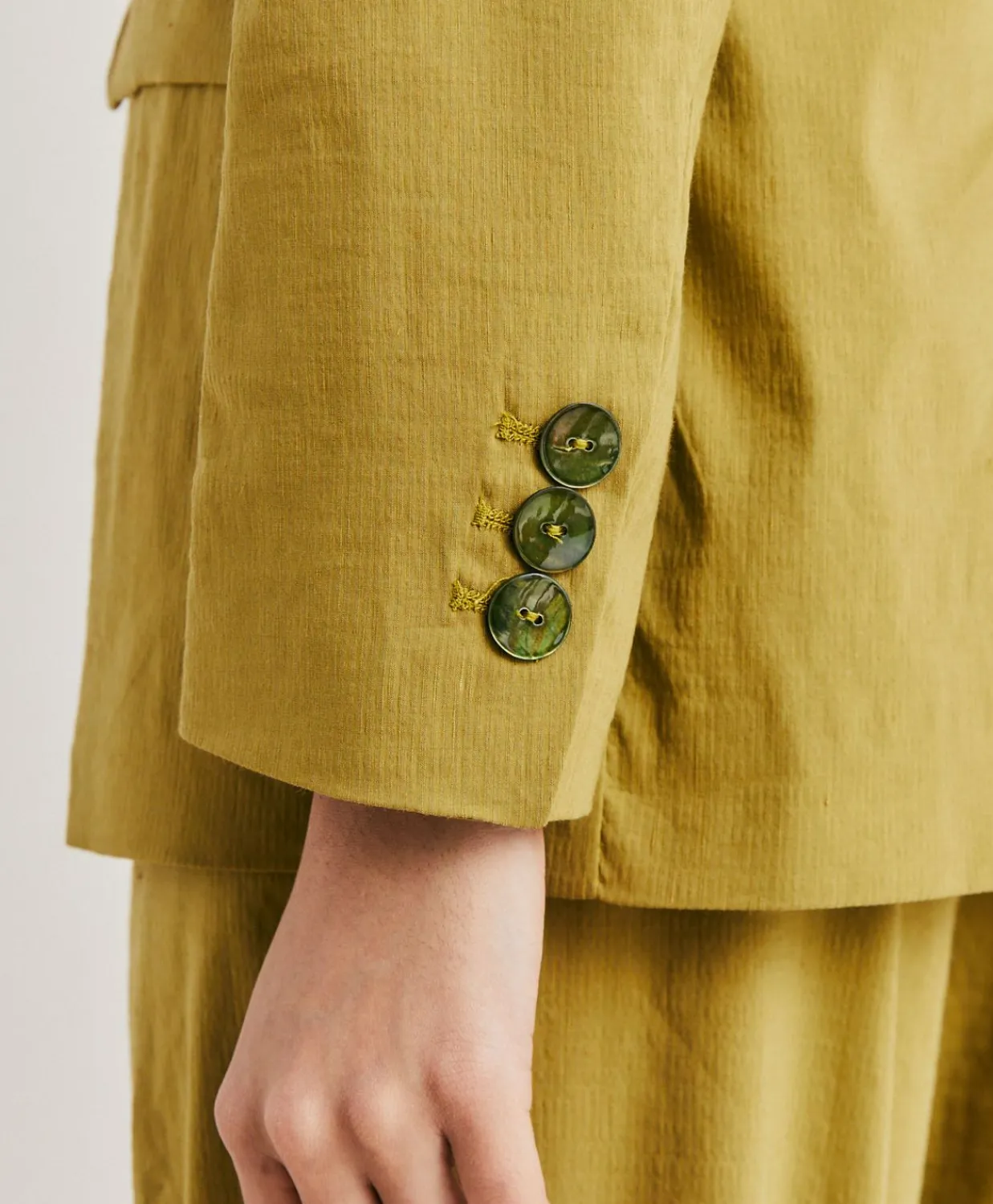 Donne Momonì Giacche-Giacca Lunel In Lino Cotone - Avocado