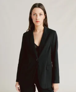 Donne Momonì Completi E Talleur-Giacca Lunel In Lino Cotone - Nero
