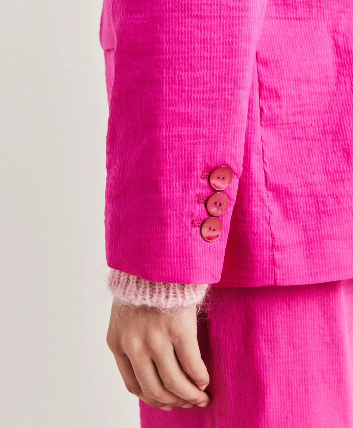 Donne Momonì Giacche-Giacca Lunel In Lino Cotone - Fucsia