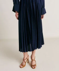 Donne Momonì Gonne-Gonna Emi In Jersey Lurex - Bluette