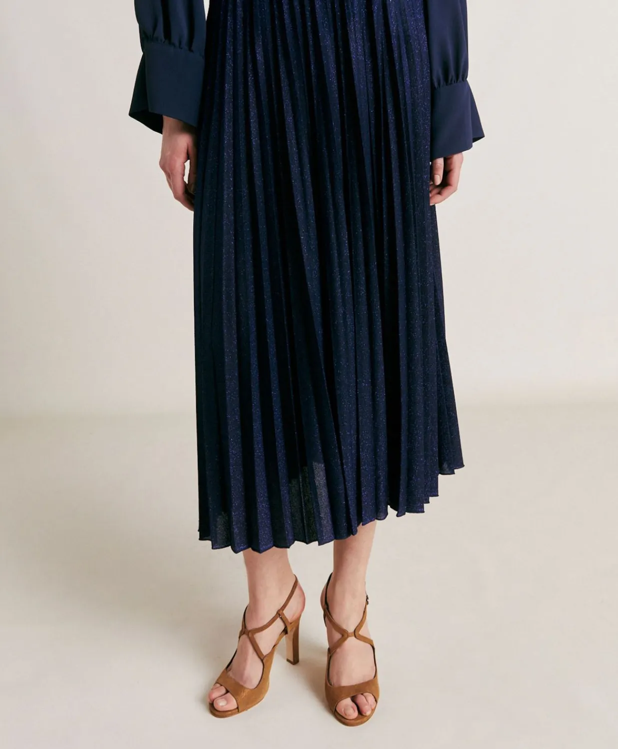 Donne Momonì Gonne-Gonna Emi In Jersey Lurex - Bluette