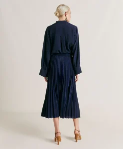 Donne Momonì Gonne-Gonna Emi In Jersey Lurex - Bluette