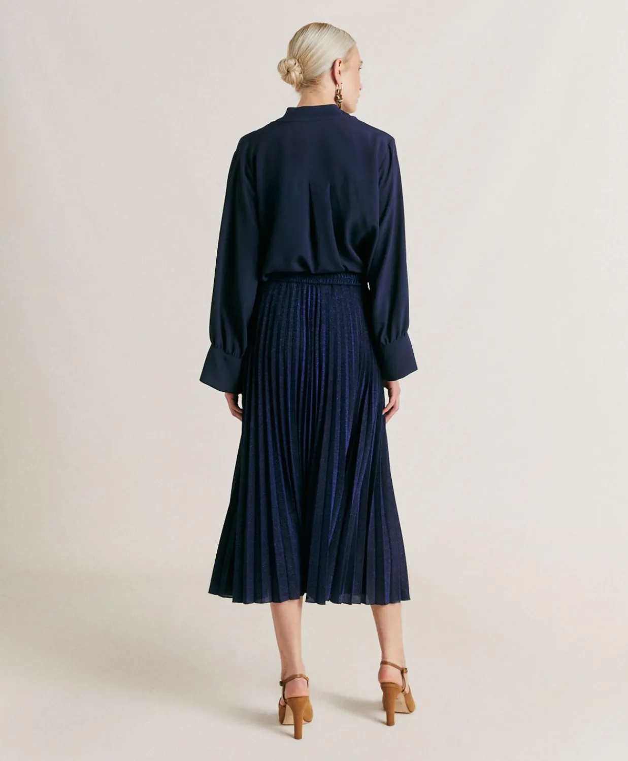 Donne Momonì Gonne-Gonna Emi In Jersey Lurex - Bluette