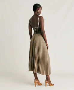 Donne Momonì Gonne-Gonna Emi In Jersey Lurex - Fango