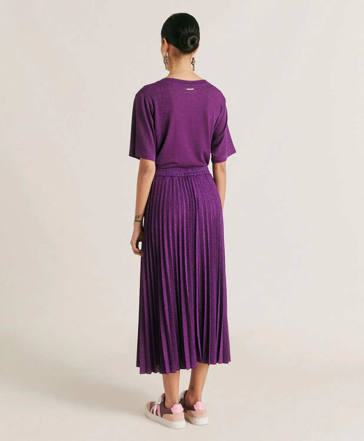 Donne Momonì Gonne-Gonna Emi In Jersey Lurex - Ciclamino