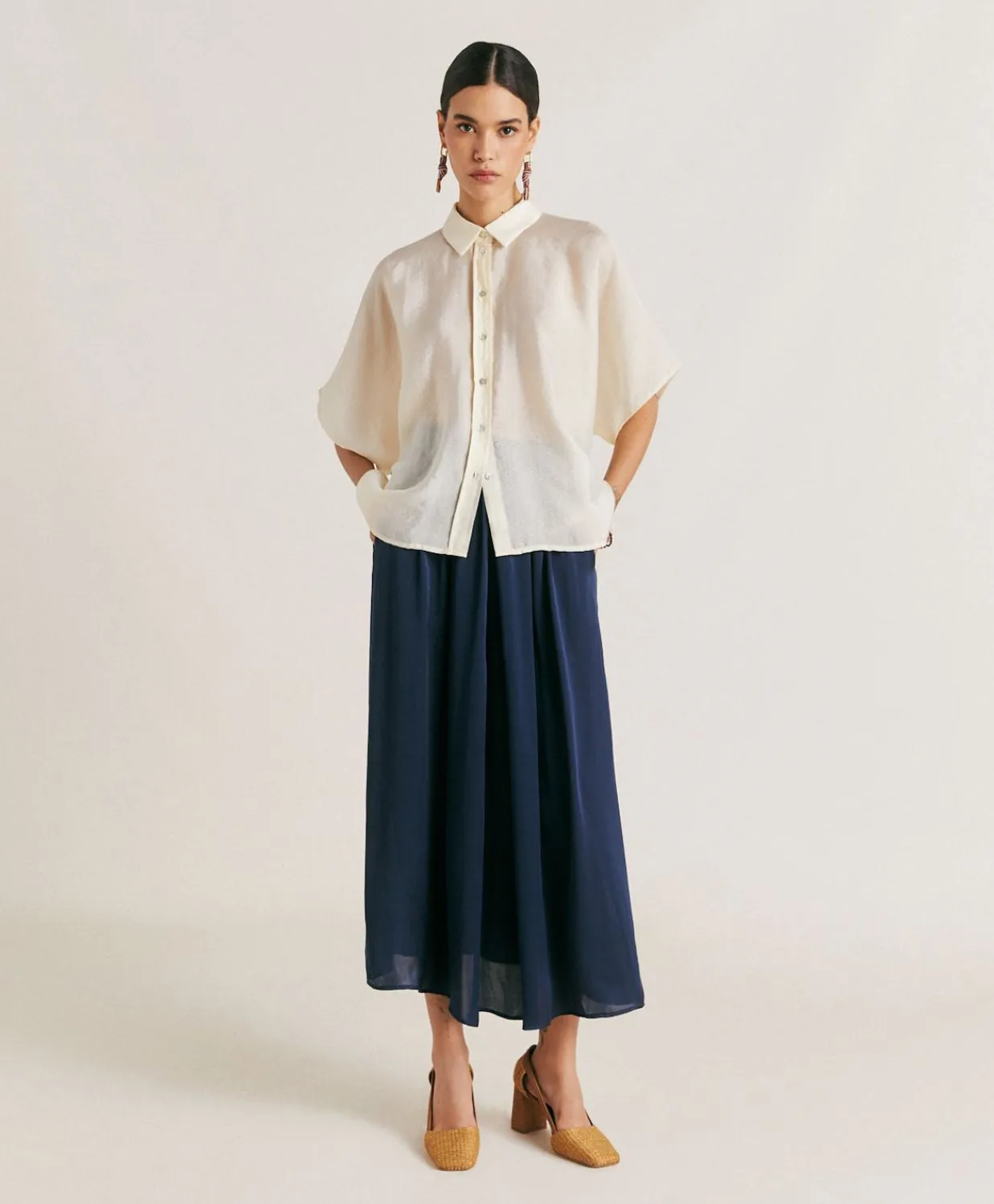 Donne Momonì Gonne-Gonna Nicolas In Acetato Seta - Blu Notte