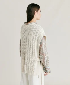 Donne Momonì Maglieria-Maglia Arene Con Mix Di Punti - Panna