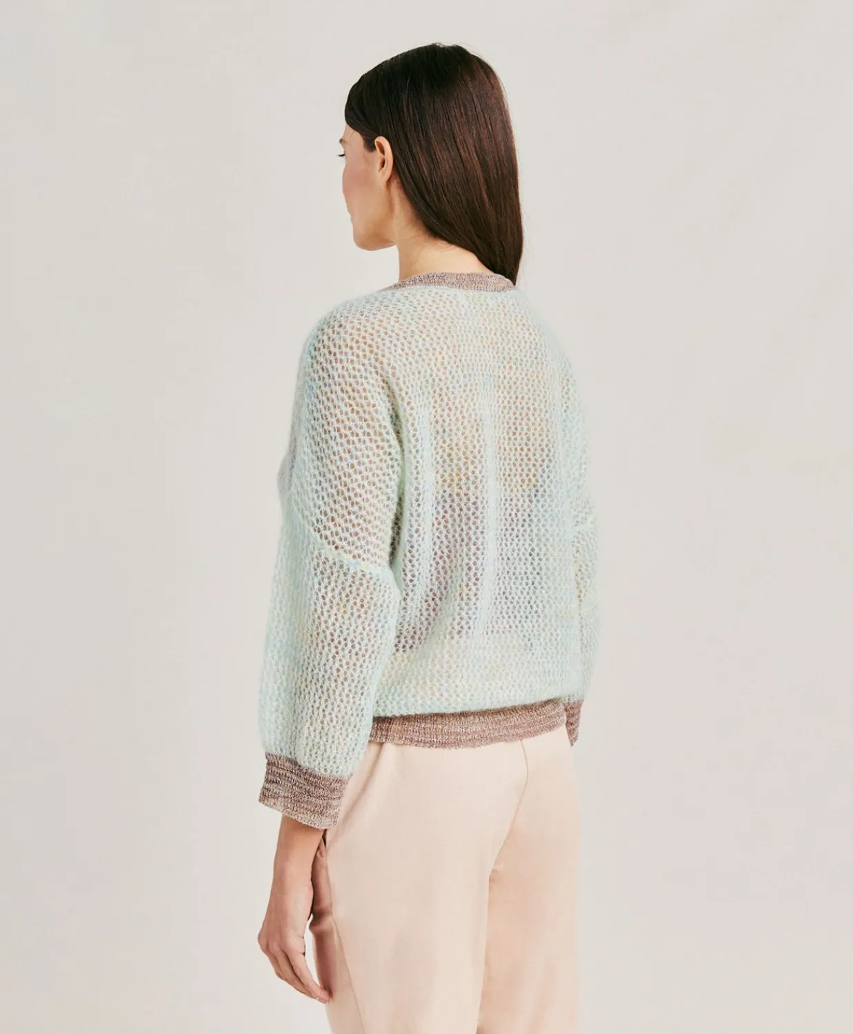Donne Momonì Maglieria-Maglia Bella In Soft Mohair - Turchese