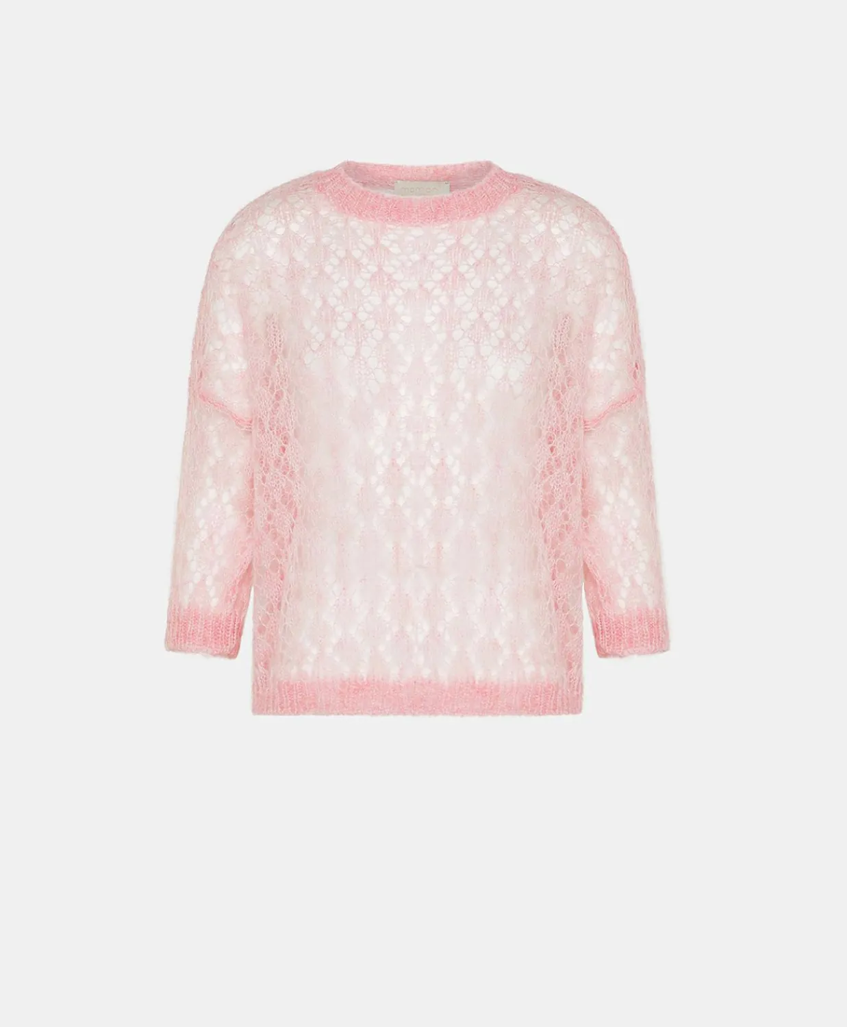 Donne Momonì Maglieria-Maglia Campanula In Soft Mohair - Rosa Baby