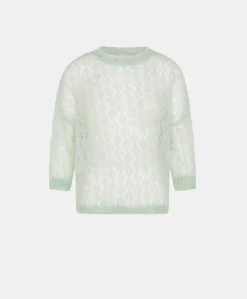 Donne Momonì Maglieria-Maglia Campanula In Soft Mohair - Turchese