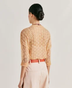 Donne Momonì Maglieria-Maglia Campanula In Soft Mohair - Arancio