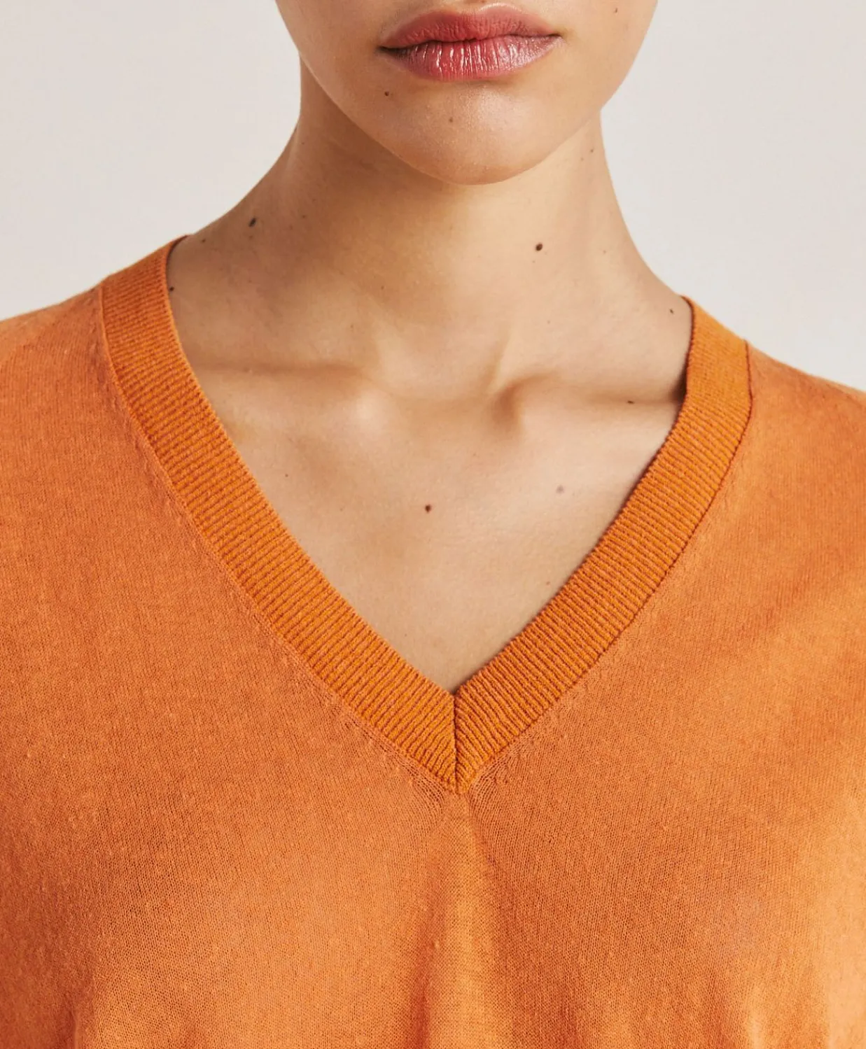 Donne Momonì Maglieria-Maglia Edie In Lino - Arancio
