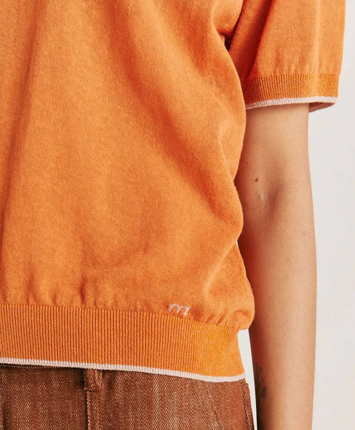 Donne Momonì Maglieria-Maglia Edie In Lino - Arancio