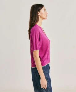 Donne Momonì Maglieria-Maglia Edie In Lino - Ciclamino