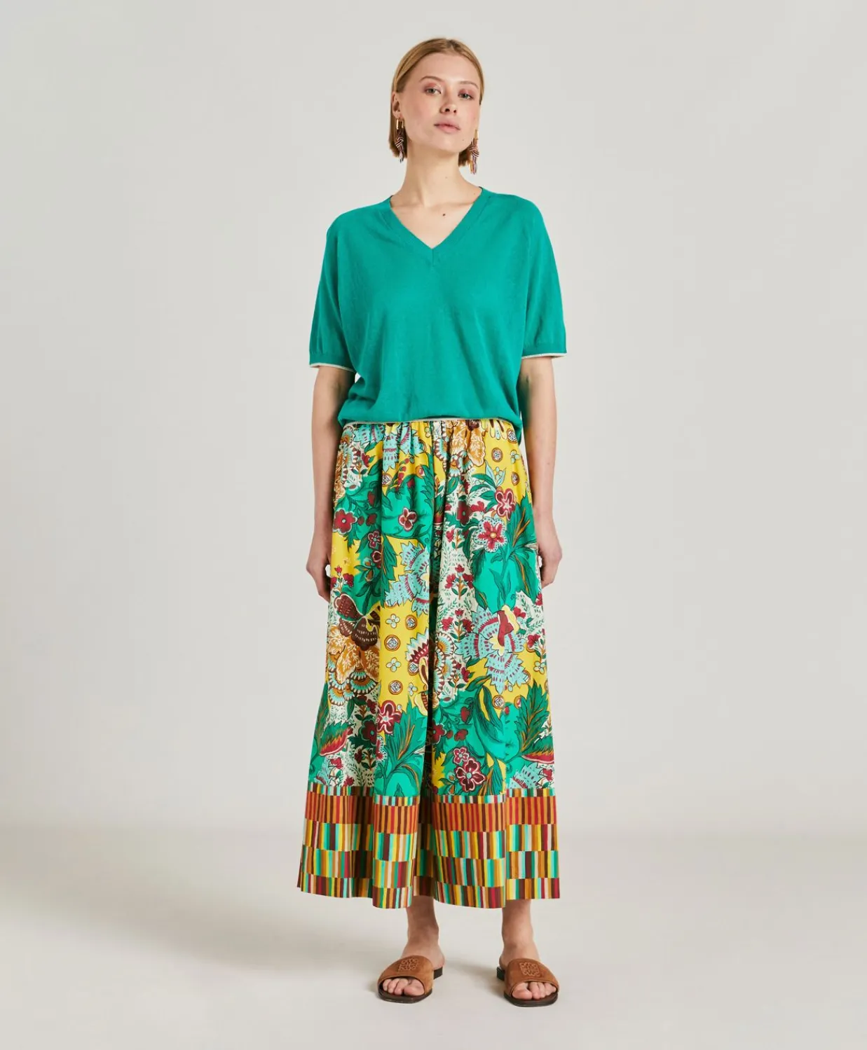 Donne Momonì Maglieria-Maglia Edie In Lino - Smeraldo