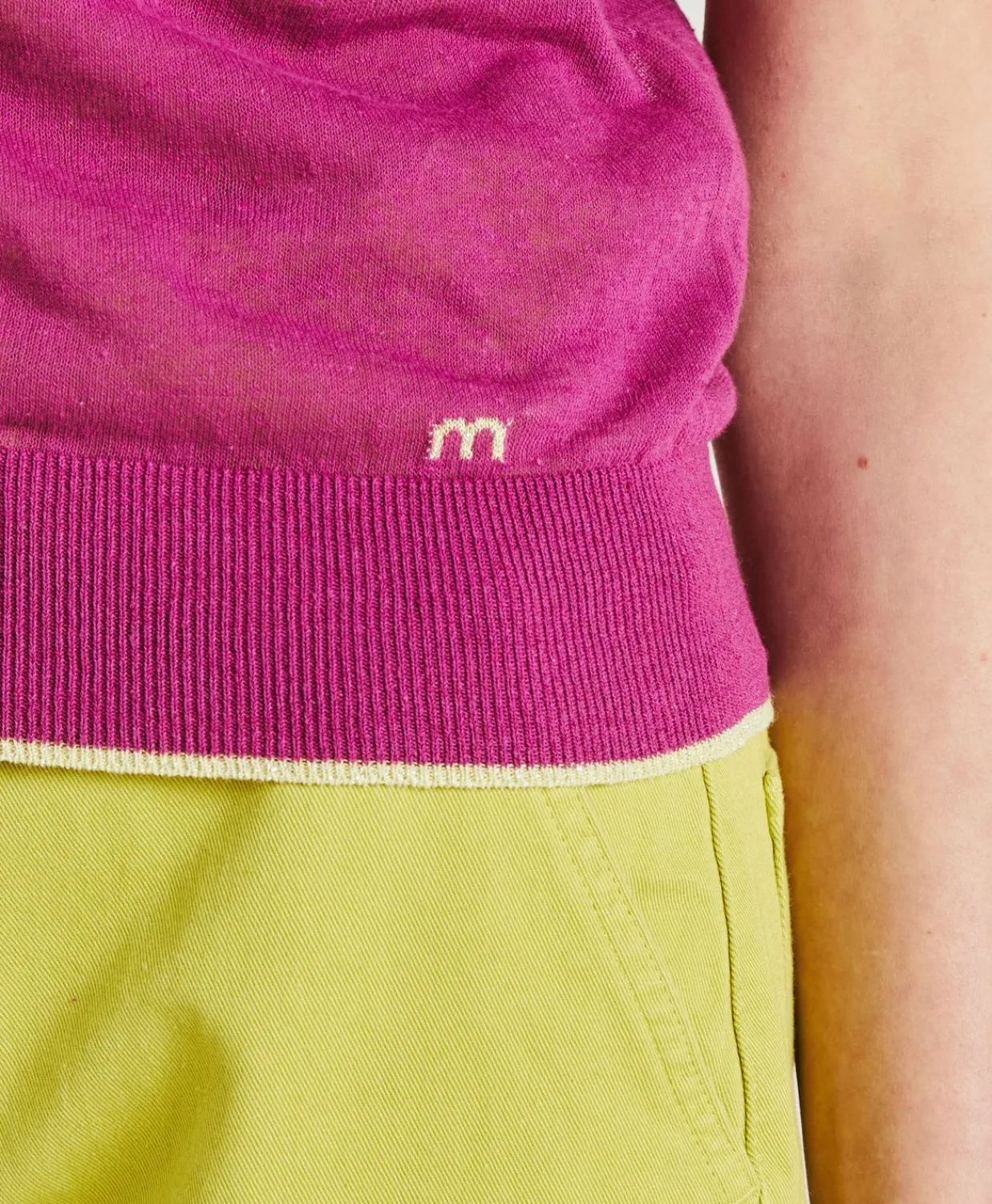 Donne Momonì Maglieria-Maglia Graziosa In Lino - Ciclamino