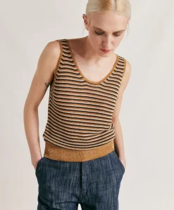 Donne Momonì Maglieria-Maglia Liccia Perlata A Righe - Multicolor