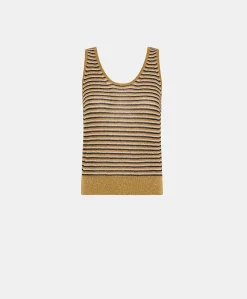 Donne Momonì Maglieria-Maglia Liccia Perlata A Righe - Multicolor