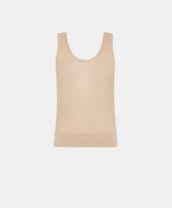 Donne Momonì Maglieria-Maglia Liccia Perlata Lurex - Cipria