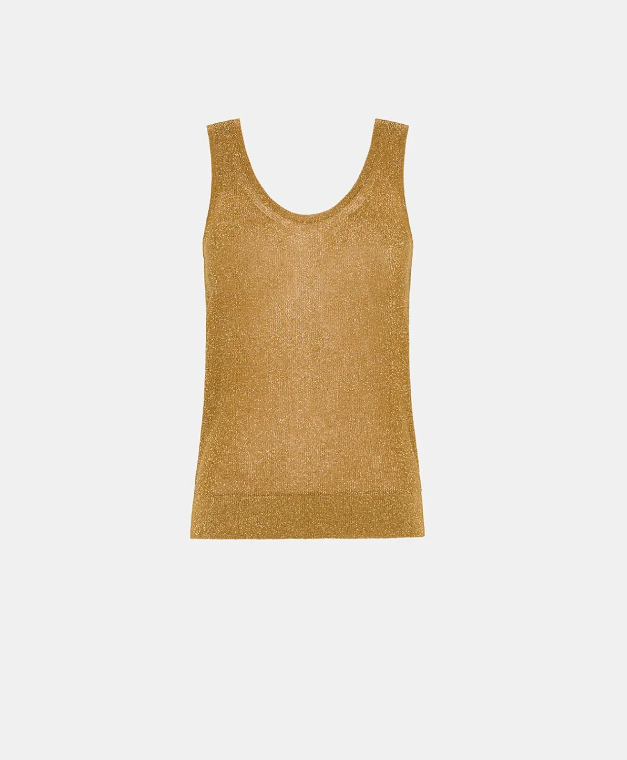 Donne Momonì Maglieria-Maglia Liccia Perlata Lurex - Caramello