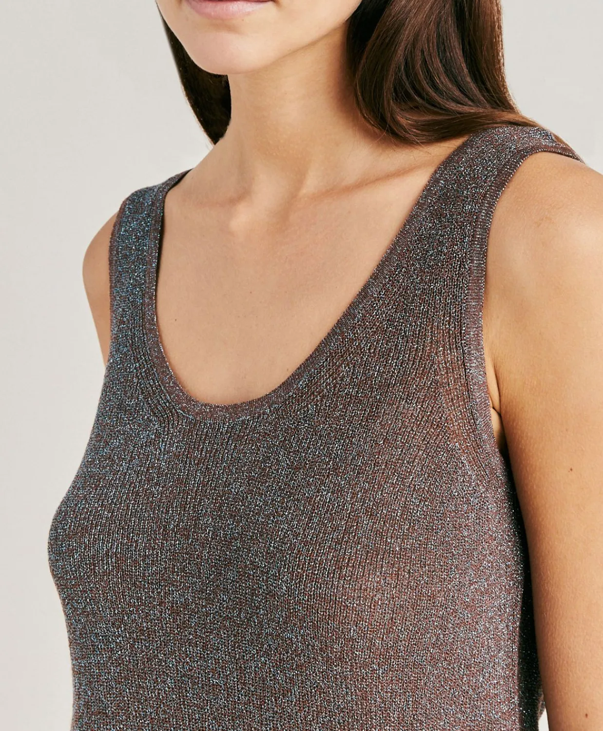 Donne Momonì Maglieria-Maglia Liccia Perlata Lurex - Corteccia